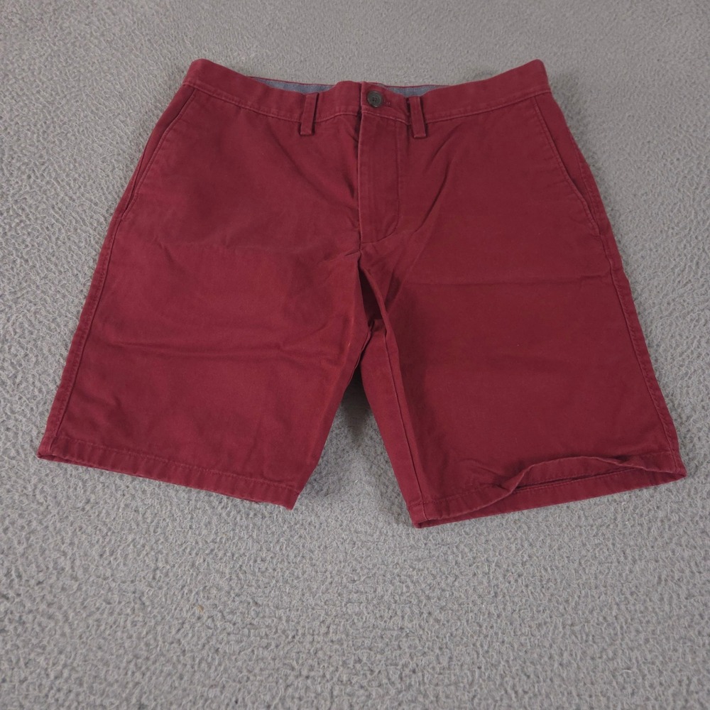 Banana Republic Shorts Mens 31 Red Aiden Slim Fit Cotton Flat Front Chino 9"‎